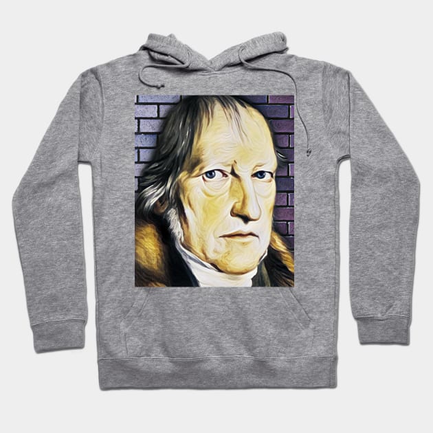 Georg Wilhelm Friedrich Hegel yellow Portrait | Georg Wilhelm Friedrich Hegel Artwork 9 Hoodie by JustLit